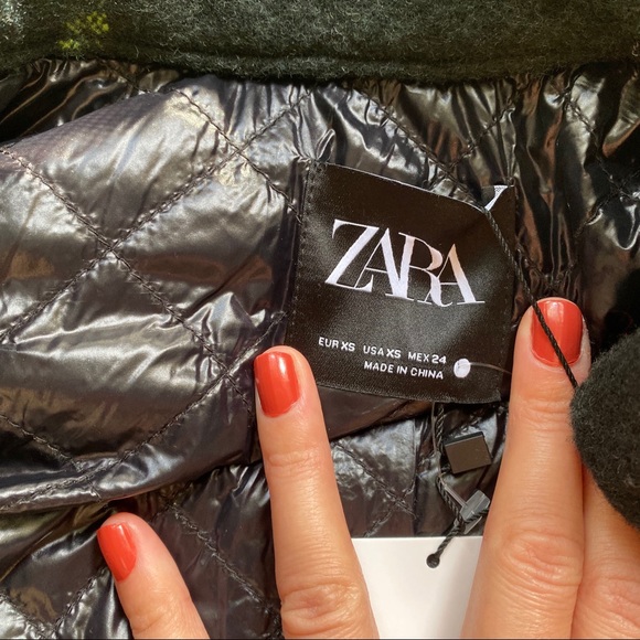 🌲 ZARA GREEN PLAID OVERSIZED WOOL BLEND WINTER JACKET! - Picture 11 of 16